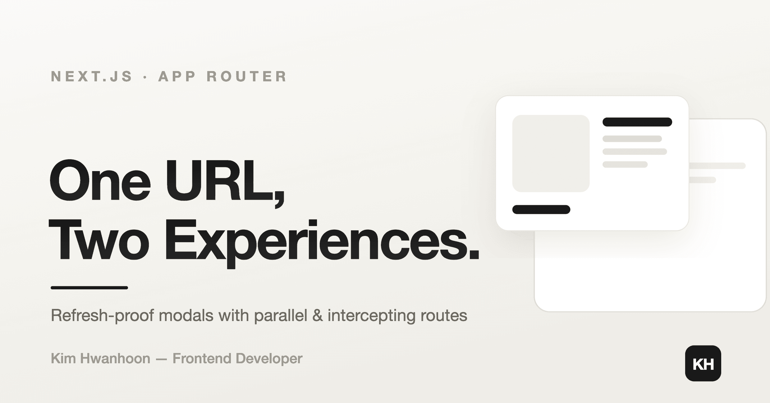 Une seule URL, deux expériences : des modales qui survivent à un rafraîchissement grâce aux routes interceptrices de Next.js